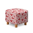 thumbnail image 1 of TSOVTHRID Love Heart Doddle Print Stretch Ottoman Cover Slipcovers Square for Living Room Foot Stool Stretch Covers to Fit Ottoman Foot Rest, with Elastic Band for Valentine's Day Decor, 1 of 7