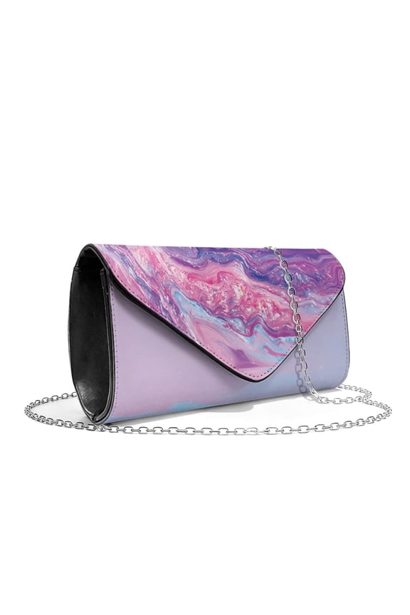 Pink Purple Marble Texture Women's Clutch Purses Ladies Party Handbag Evening Bag Elegant Envelope Bag for Formal Wedding Party Cocktail Prom with Chain Strap