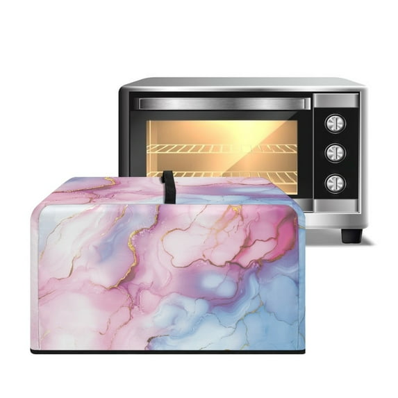 TSOVTHRID Pink Violet Marble Texture Print Microwave Oven Grill Cover Protector Oil-Proof Microwave Oven Dust Cover with Handle Case Protections for Toaster Oven, 20.9"W x 15.7"D x 12.4"H, L