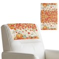 thumbnail image 1 of TSOVTHRID Pumpkin Maple Leaf Print Recliner Headrest Cover Non Slip Headrest Protector PU Leather Sofa Head Rest Covers with Adhesive Backed Hook and Loop,17x27in, 2 Pieces, 1 of 7