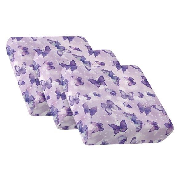 TSOVTHRID Purple Butterfly Print Couch Cushion Covers, Washable Cushion Slipcover for Loveseat Sofa Seat Cushions Slipcovers Couches Furniture Protector for Pets Dogs