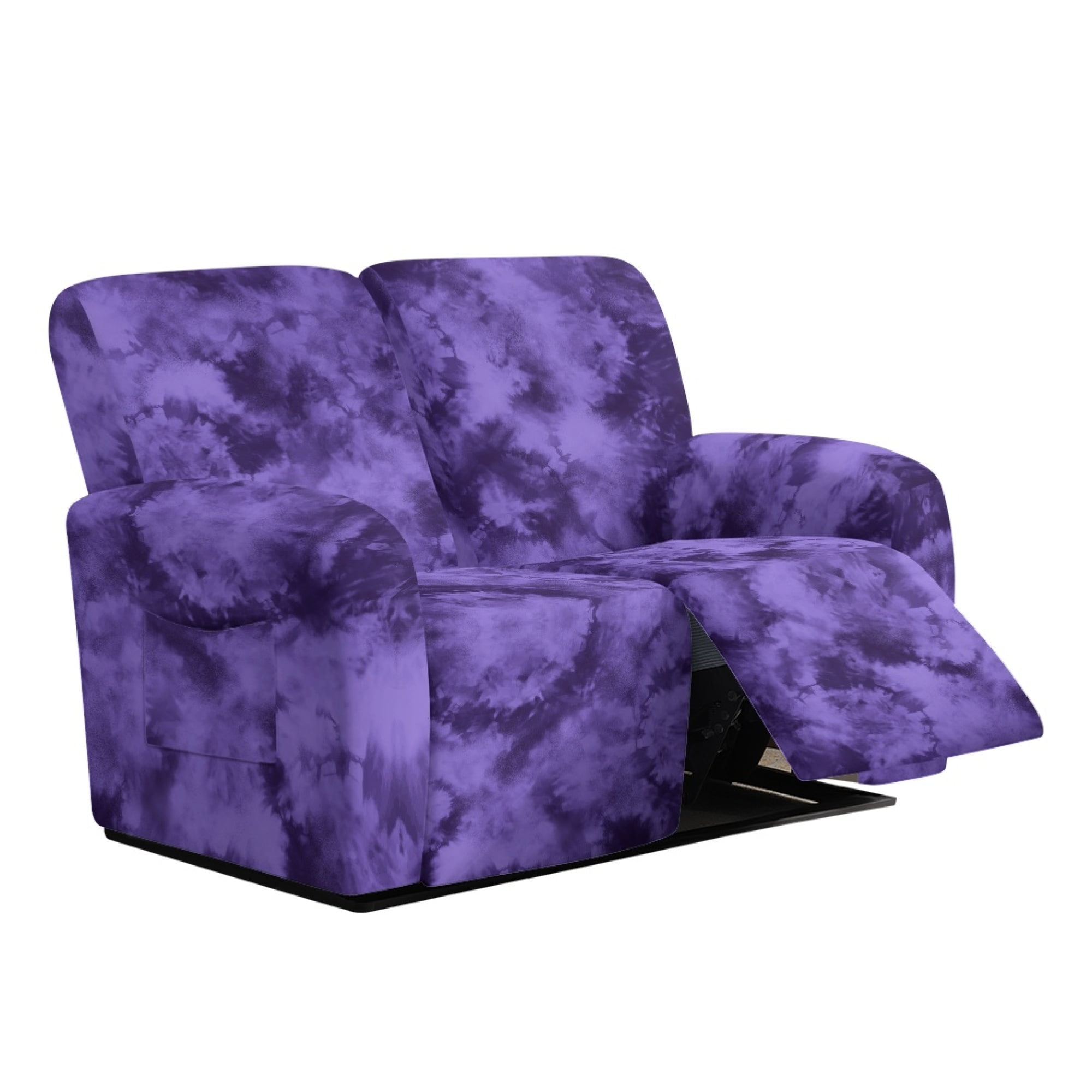 TSOVTHRID Purple Tie Dye Print Loveseat Covers 6-Piece Stretch Furniture Protector Non Slip Couch Slipcover for Dogs Pets Loveseat Slipcover Stay in Place