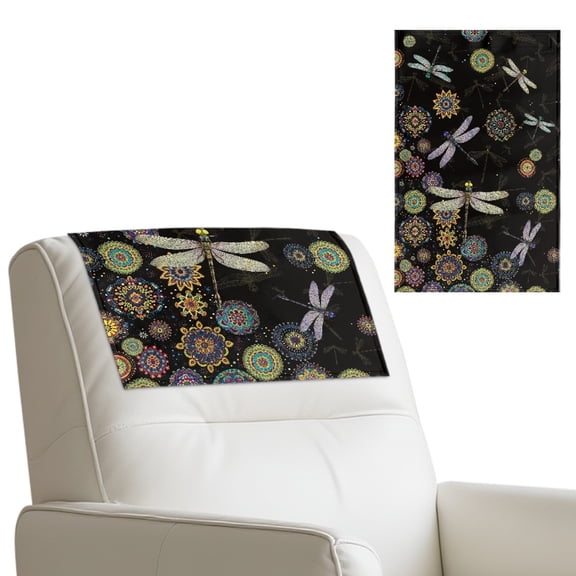 TSOVTHRID Recliner Headrest Protector Pumpkin Sunflower Maple Leaf Print Stain Resistant Couch Headrest Covers Chair Sofa Head Cover for Furniture Home Fall Decoration, 17x27 Inch, 1 Piece