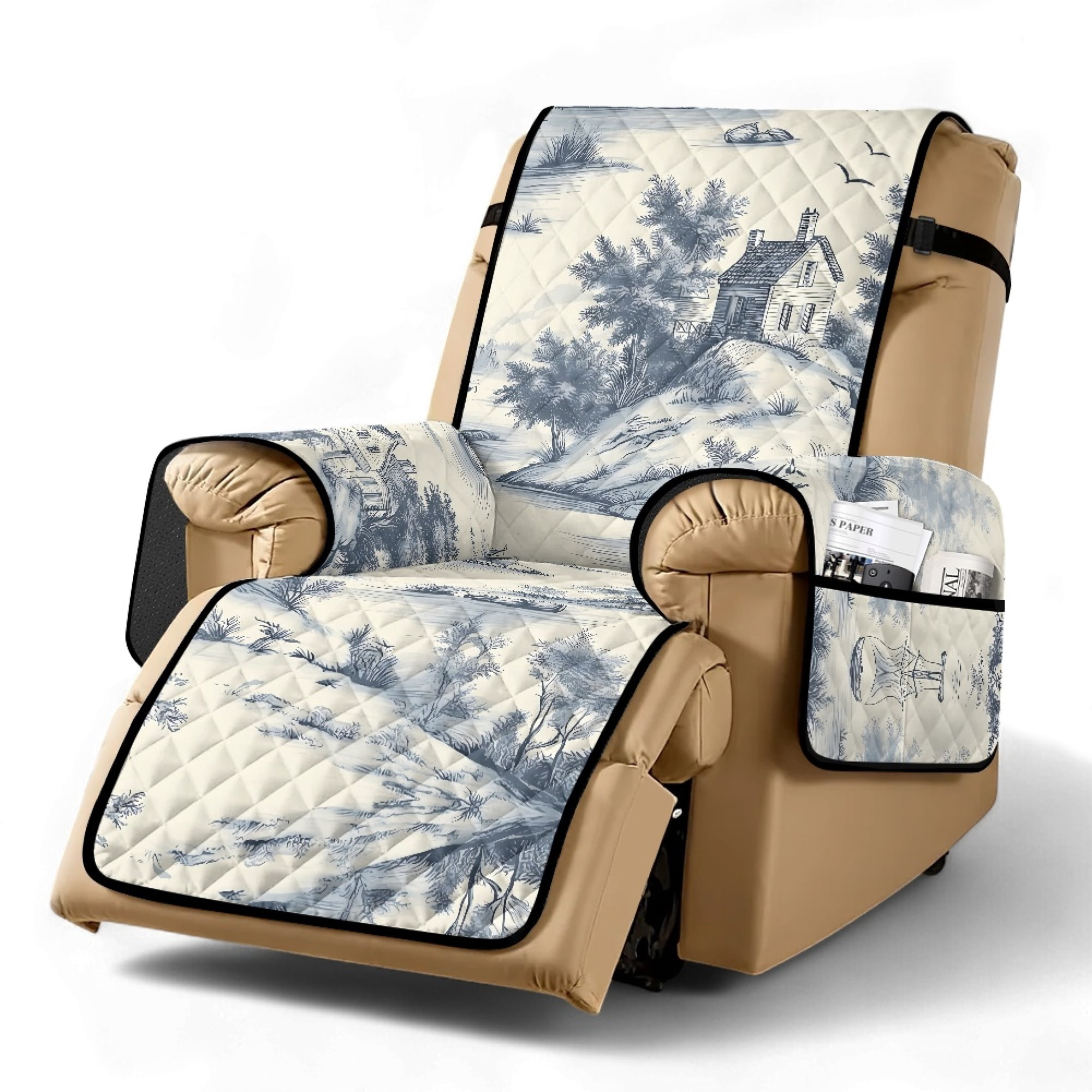 TSOVTHRID Recliner Slipcover Vintage House Hill Tree Beige Lazy Boy ...
