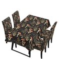 thumbnail image 1 of TSOVTHRID Rectangle Tablecloth Stretch Dining Chair Slipcovers Anti-Dust Chair Covers Washable Table Cloth Soft Furniture Protector Cover, 5 Pcs, Mushroom Leaf Butterfly Moon Print, 1 of 7