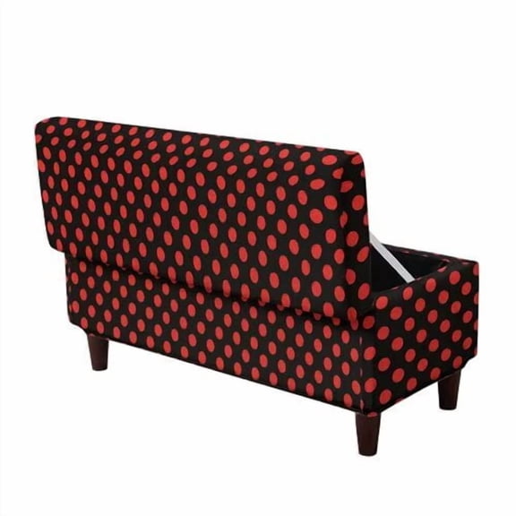 TSOVTHRID Red Dot Print Rectangle Ottoman Cover, Stretch Folding Storage Stool Furniture Protector Removable Soft Rectangle Slipcover with Elastic Bottom Home Decor, L