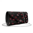 thumbnail image 1 of TSOVTHRID Red Lips Black Print Clutch Purses for Women Formal Evening Bag Party Clutch Handbags with Detachable Chain Leather Purse for Wedding Prom Cocktail Valentine's Day, 1 of 7