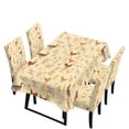 thumbnail image 1 of TSOVTHRID Rooster Chicken Duck Floral Print 5 Pcs Table Cloth with Chair Covers Set Easy-Clean Elastic Rectangle Tablecloth with Seat Slipcover Set for Home Restaurant Hotel Decor, 1 of 7