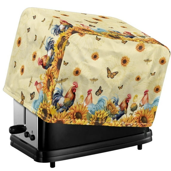 TSOVTHRID Rooster Chicken Sunflower Butterfly Dragonfly Print Toaster Cover for 2 Slice Anti-scratch Kitchen Bakeware Protector Heat-Resistant Dust Covers