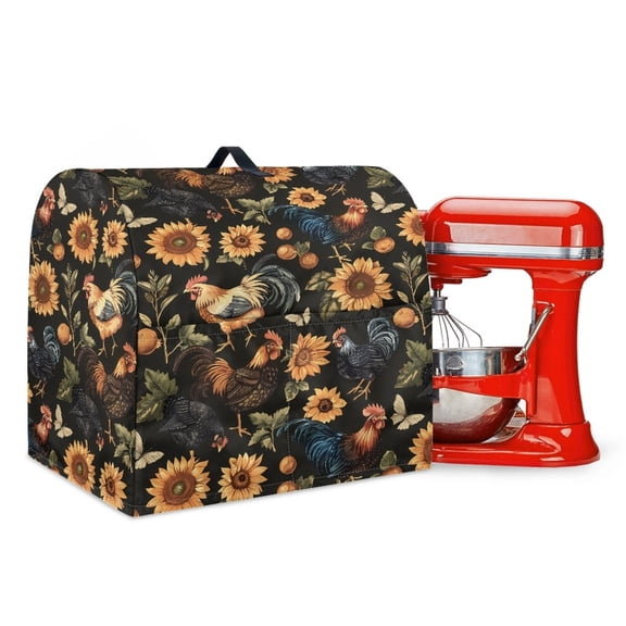 TSOVTHRID Rooster Chicken Sunflower Print Kitchen Mixer Cover Foldable Dust Cover Butterfly Pattern Waterproof Small Appliance Covers Reusable Accessories Decor for Kitchen Aid Mixer Cover,S