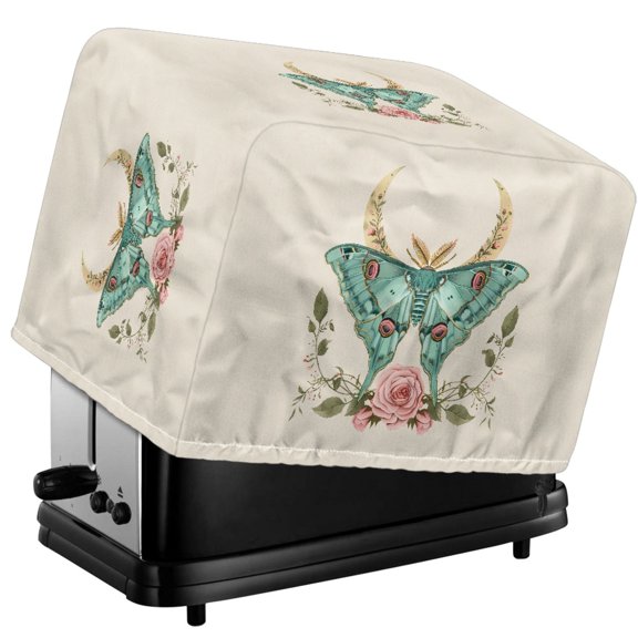 TSOVTHRID Rose Butterfly Moon Print Toaster Cover for 2 Slice Bread Oven Dust-proof Covers, Waterproof Kitchen Small Appliance Protector, Home Kitchen Accessories Decor