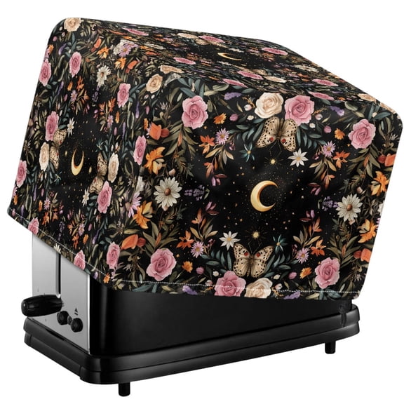 TSOVTHRID Rose Daisy Butterfly Moon Print 2 Slice Toaster Dust Covers Bread Machine Oven Dust-proof Cover Fingerprint Protection Kitchen Bakeware Protector