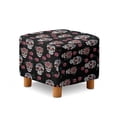 thumbnail image 1 of TSOVTHRID Rose Sugar Skull Print Stretch Ottoman Slipcover Square Folding Storage Stool Ottoman Cover Breathable Footstool Covers Slipcover Chair Covers for Living Room, 1 of 7