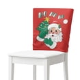 thumbnail image 1 of TSOVTHRID Santa Claus Christmas Tree Print Chair Back Slipcovers for Dining Chairs Dining Kitchen Chair Back Cover Soft Chairs Covers for Restaurant Holiday Festival Christmas Decoration, Set of 6, 1 of 7