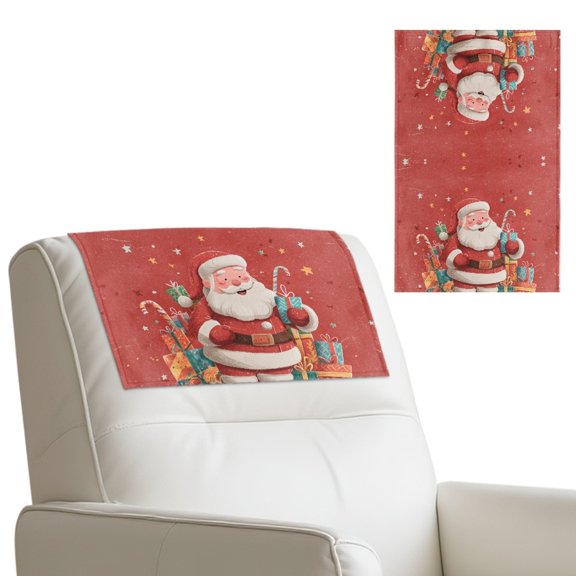 TSOVTHRID Santa Claus Gifts Print Headrest Covers for Recliners Waterproof Sofa Headrest Protector for Recliner Chair Couch Stain Resistant Furniture Protector for Christmas Decor,17x27 in, 1 Piece