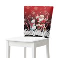 thumbnail image 1 of TSOVTHRID Santa Claus Snowman Piano Print Chair Back Slipcovers Washable Chair Back Cover for Dining Room Stretchable Kitchen Chairs Cover for Holiday Festival Christmas Decor, Set of 1, 1 of 7