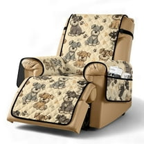 TSOVTHRID Schnauzer Dog Paw Print Recliner Slipcovers Non-Slip Lazy Boy Recliner Cover Water Resistant Couch Chair Covers with Pocket for Dog Furniture Protector for Living Room