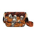 thumbnail image 1 of TSOVTHRID Skull Pumpkin Bat Print Women's Crossbody Bag PU Leather Cross Body Purses Halloween Cell Phone Leather Handbag Trendy Crossover Shoulder Bag for Travel, 1 of 7
