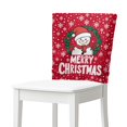 thumbnail image 1 of TSOVTHRID Snowman Christmas Wreath Print Chair Back Cover Decorative Soft Dining Room Chair Cover Elastic Chairs Protector Slipcovers for Home Kitchen Banquet Christmas Decoration, Set of 1, 1 of 7