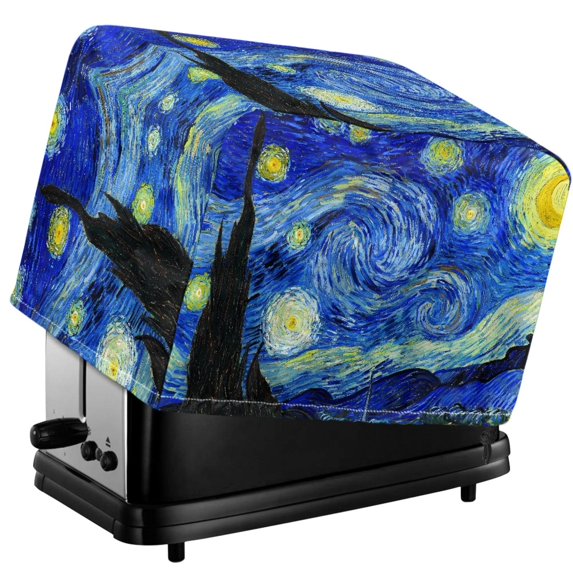 TSOVTHRID Starry Night Print 2 Slice Toaster Cover with Drawstring Easy to Use, Dust Protection Bread Maker Covers Toaster Oven Cloth Protector