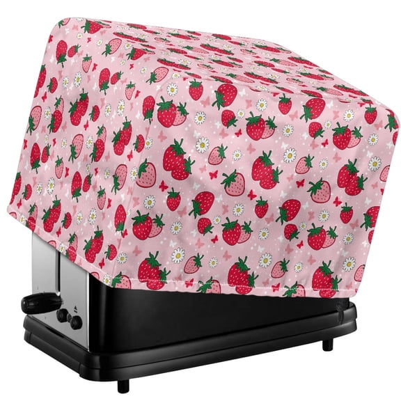 TSOVTHRID Strawberry Daisy Butterfly Print Toaster Cover for 4 Slice Heat-resistant Kitchen Small Appliance Cloth Covers Washable Toaster Dust-proof Protector