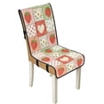 thumbnail image 1 of TSOVTHRID Strawberry Daisy Heart Patchwork Print Quilted Dining Chair Seat Covers Stretchable Soft Chair Cushion Cover Removable Universal Seat Slipcovers with Elastic Band, Set of 1, 1 of 7