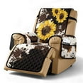 thumbnail image 1 of TSOVTHRID Sunflower Cow Pattern Recliner Cover Non-Slip Recliner Comfy Sofa Slipcover Recliner Cover 1 Seat Couch Protector Soft Furniture Protector Covers with Pocket, 1 of 7