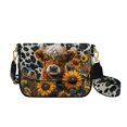 thumbnail image 1 of TSOVTHRID Sunflower Highland Cattle Leopard Print Crossbody Bags for Women, PU Leather Cross Body Purses, Trendy Handbags Shoulder Bag with Adjustable Strap, 1 of 7