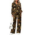 thumbnail image 1 of TSOVTHRID Sunflower Skull Print 2 Piece Sets for Women Loose Fit Quarter Zip Sweatshirt Wide Leg Pants with Pockets Fall Athletic Sweatsuits Casual Gym Travel Loungewear, XL, 1 of 9