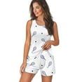 thumbnail image 1 of TSOVTHRID Table Tennis Racket Print Pajama Set for Women Round Collar Nightwear Cute Sleeveless Print Sleepwear Tank Top and Shorts Pj Set Soft 2 Piece Loungewear, Size L, 1 of 7