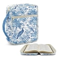 thumbnail image 1 of TSOVTHRID Toile De Jouy Quilted Bible Carrying Case for Women Men, Bible Cover with Multi Pockets, Portable Tropical Floral Bird Palm Tree Print Bibles Protective Cover with Handle, 1 of 7