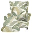thumbnail image 1 of TSOVTHRID Tropical Leaf Print Wingback Chair Slipcovers, Non-Slip Lazyboy Wingback Chair Cover Armchair Covers Reclining Chair Covers with Elasstic Bottom Furniture Protector for Living Room, 1 of 7