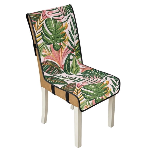 TSOVTHRID Tropical Monstera Leaf Print Dining Room Chair Cushion Covers, Stretchy Chair Slipcovers Universal Removable Washable Chair Seat Covers Protector, Set of 1