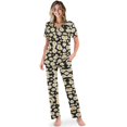 thumbnail image 1 of TSOVTHRID Tropical Pineapple Leaves Flower Print Pajama Set for Women Soft Pjs with Long Pants Button Down Sleepwear Soft Short Sleeve Nightwear Sets, S, 1 of 7