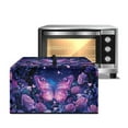 thumbnail image 1 of TSOVTHRID Violet Butterfly Rose Flower Print Microwave Oven Dust Cover Toaster Oven Cover with Top Handle Dust-Proof Kitchen Appliance Protector Fingerprint Protection, 18.25"W x 14.5"D x 11"H, S, 1 of 7