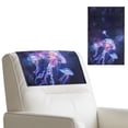 thumbnail image 1 of TSOVTHRID Violet Jellyfish Galaxy Print Sofa Headrest Cover, PU Leather Recliner Headrest Protector, Waterproof Recliner Head Rest Cover, Easy Care Sofa Head Covers 17x27 in, 2 Pieces, 1 of 7