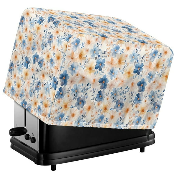 TSOVTHRID Watercolor Daisy Print 2 Slice Toaster Cover, Fingerprint Protection Kitchen Accessories Washable Appliance Protector, Heat-resistant Toaster Oven Cloth Covers