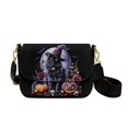 thumbnail image 1 of TSOVTHRID Witch Hat Black Cat Crossbody Bags for Women PU Leather Crossbody Handbags Purses Halloween Pumpkin Rose Bat Print Crossover Shoulder Bag with Wide Strap, 1 of 7
