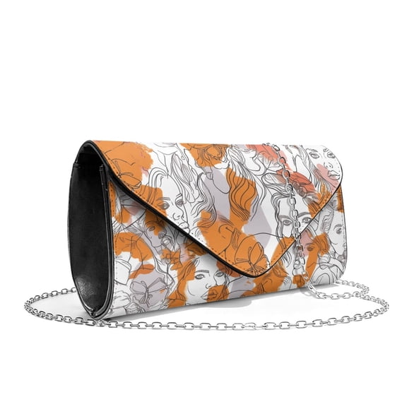 TSOVTHRID Women Art Paint Print Clutch Purse Evening Bag for Women Formal Evening Purses with Chain Leather Party Handbag for Wedding Cocktail Elegance Charm