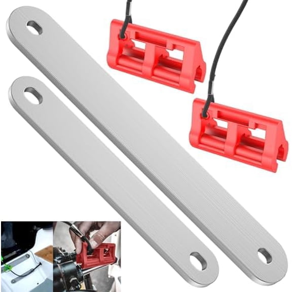 TSP-1 & TSP-2DP Transom Support Plate Kit (2 Pack)  12" x 2" & 15" x 2", 3/8" Thick Cast Aluminum  for Top & Lower Bolt Holes  Includes Red Hydraulic Steering Locks$$Watercraft