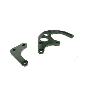 Long Water Pump 2-Piece Power Steering Bracket for Chevy Small Block Black