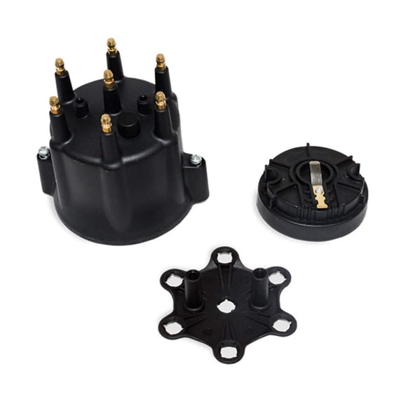 6-Cylinder Male Pro Series Distributor Cap Rotor Kit - Black