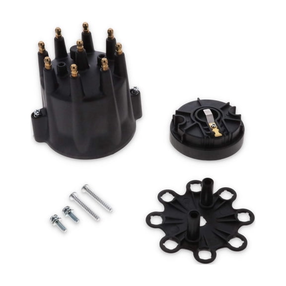 TSP 8-Cylinder Male Pro Series Distributor Cap & Rotor Kit - Black