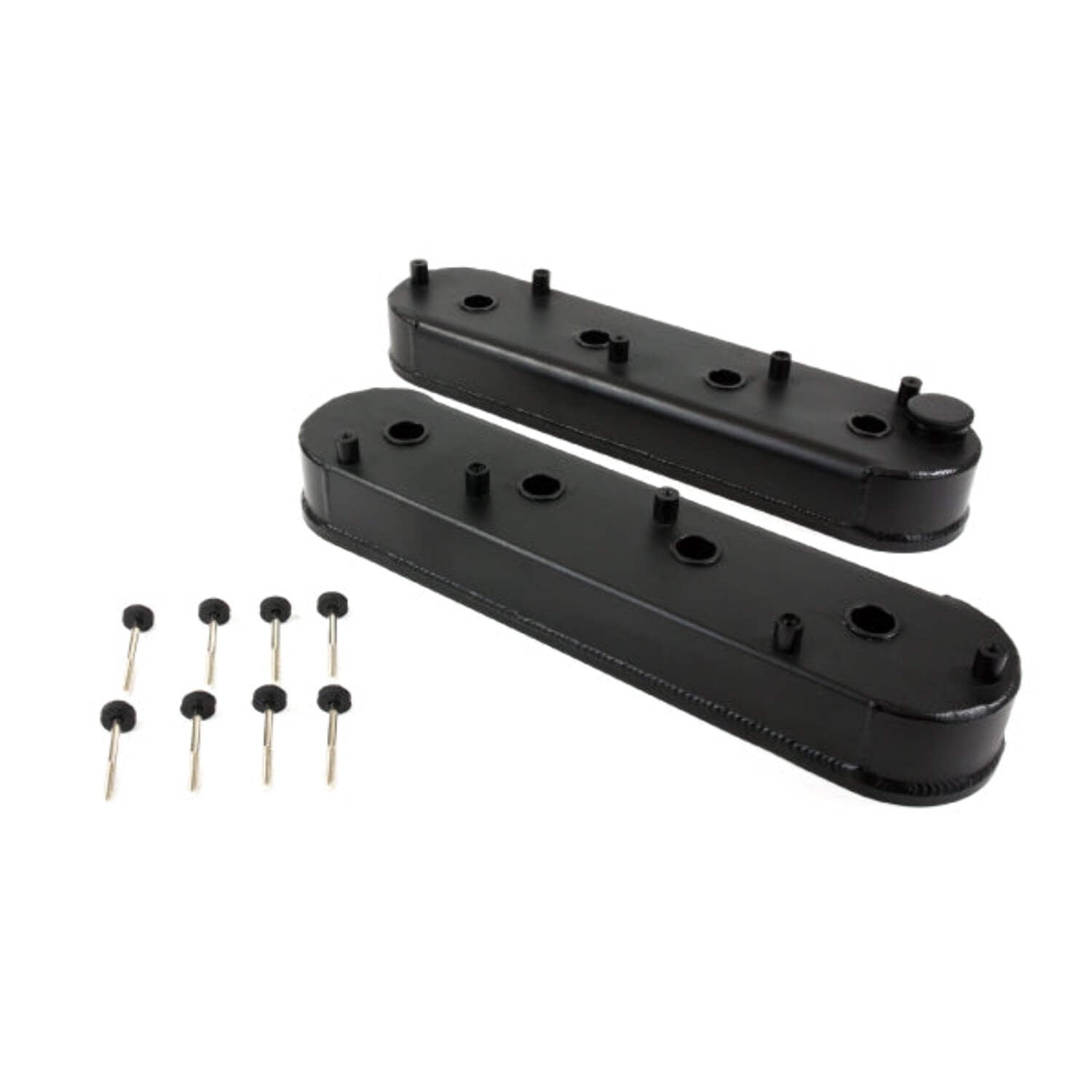 Fabricated Aluminum Valve Covers without Coil Mounts for GM LS - Black