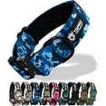 thumbnail image 1 of TSPRO Premium Camo Dog Collar with USA Flag Patch Thick Dog Collar Adjustable Dog Collar Heavy Duty Quick-Release Metal Buckle Dog Collar for Small or Medium to Extra Large Dogs(Camo Blue-L), 1 of 7