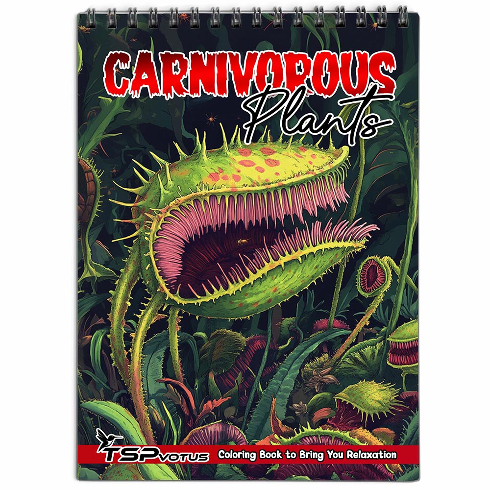 TSPVOTUS Carnivorous Plants Coloring Book for Adult, Spiral Bound, Soft ...