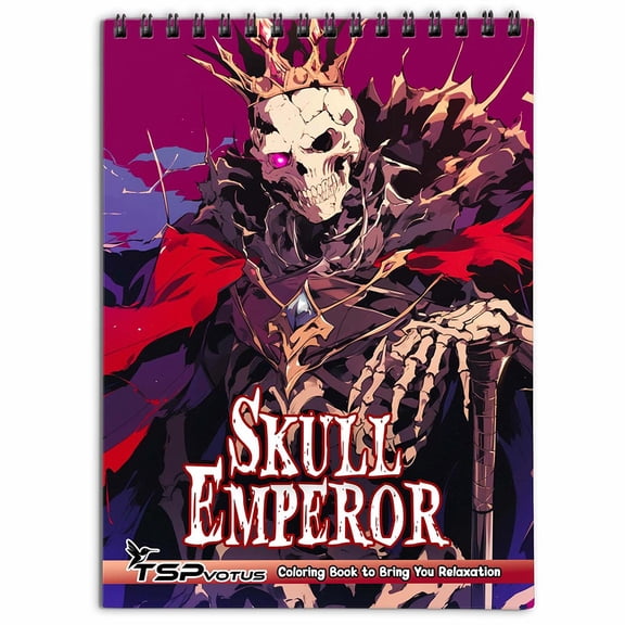 TSPVOTUS Skull Emperor Coloring Book for Adults, Spiral Bound, Soft Cover