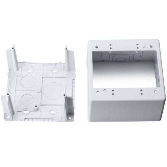 TSRPW-JBD2 - Dual Gang Jct Box 2.77in Deep 3-Pc PVC Wht (1 EA)