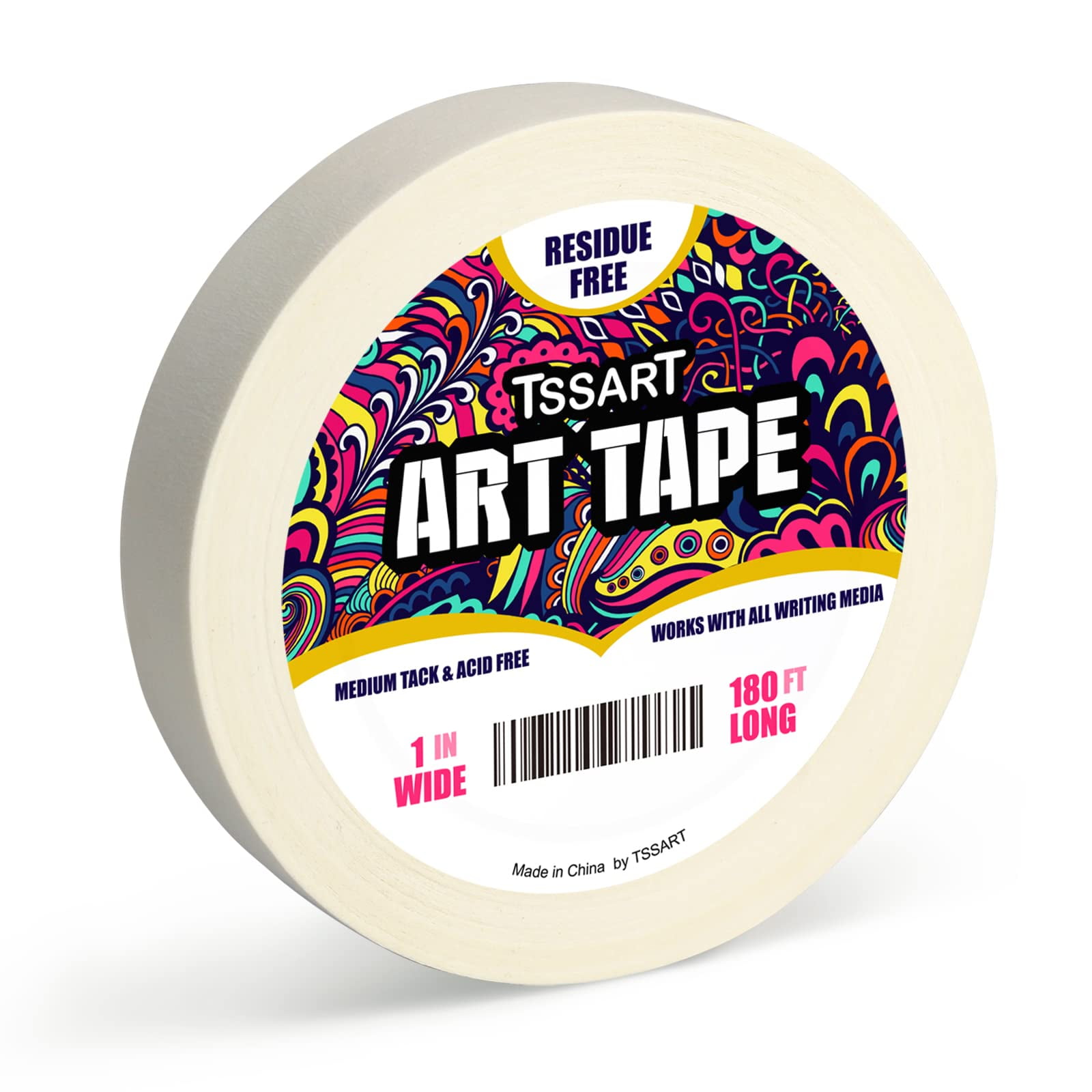 TSSART White Art Tape Medium Tack Masking Artists Tape for Drafting