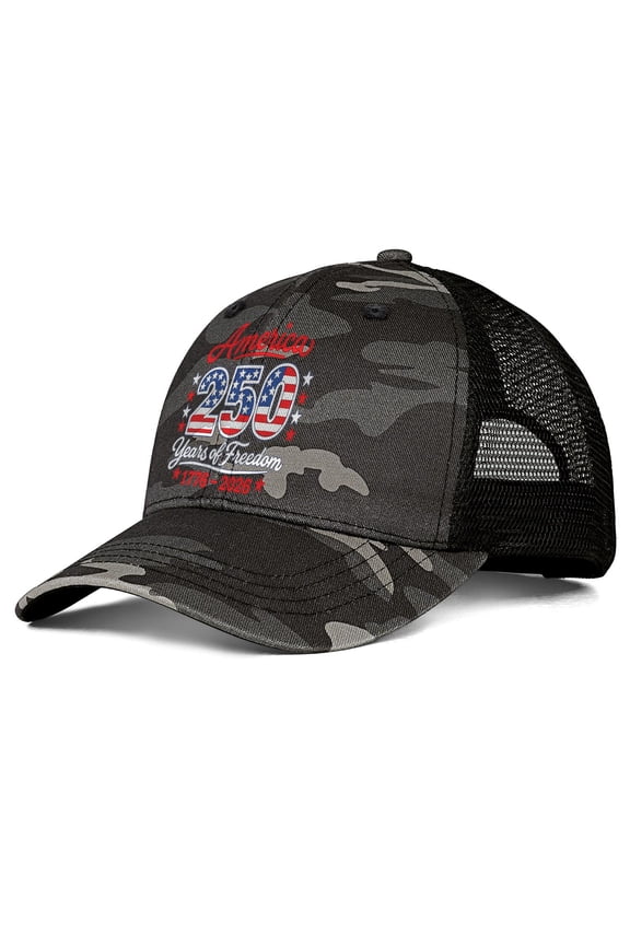 TSSGBL USA Flag Trucker Hat - OSFM & XXL Big Head Fit, Adjustable Mesh Snapback American Patriotic Baseball Cap